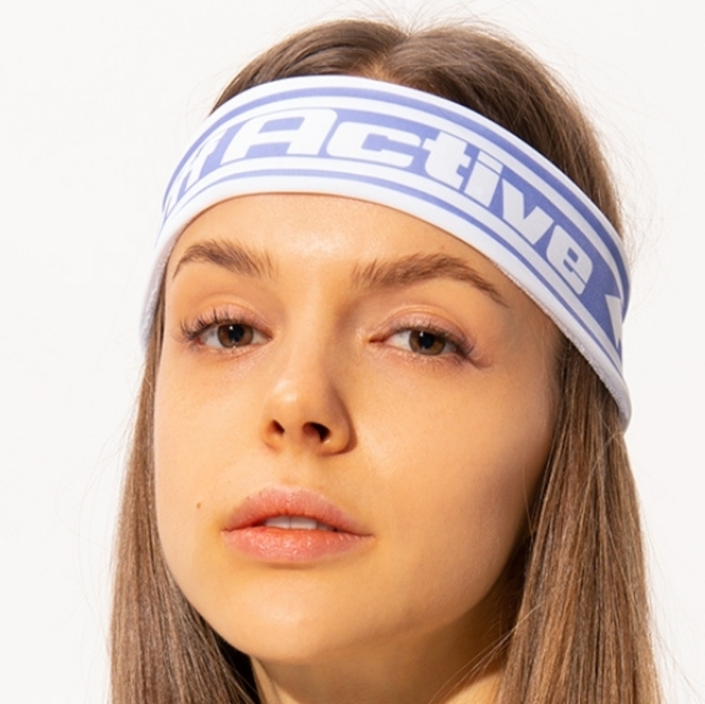 NWT Authentic Off White Active Wavy Logo Headband Purple White OS